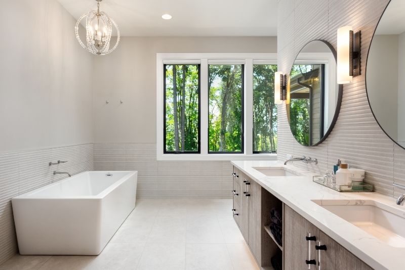white fresh renovated bathroom